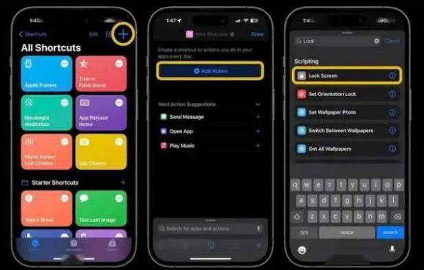邵原镇苹果14锁屏维修店分享iPhone14升级iOS16.4后如何创建锁屏快捷方式 