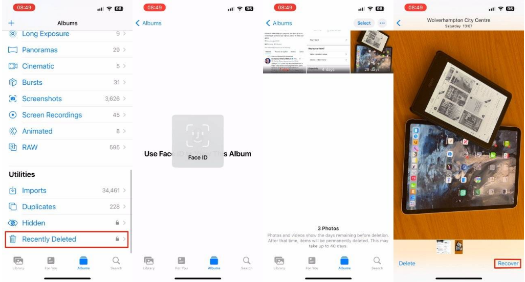 邵原镇苹果14维修分享 iPhone14 上恢复已删除的照片 